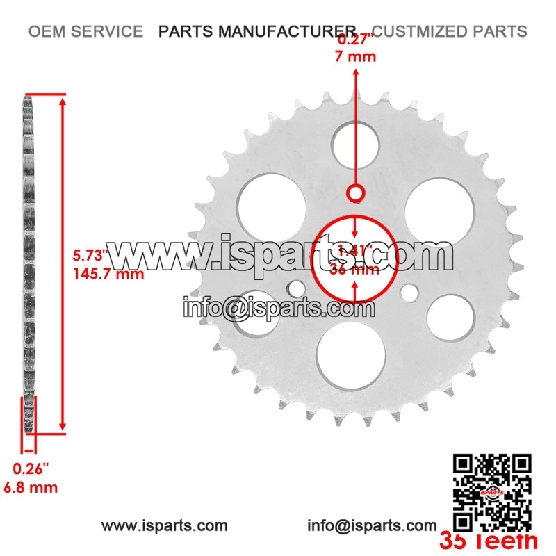 Rear Wheel Chain Sprocket for Polaris Sportsman 90 (2001-2016) & Sportsman 110 (2016-2025) - Image 2