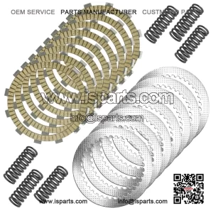 Clutch Friction & Steel Plates Kit for Suzuki RMX450Z (2010 2017-2019) - Includes Springs