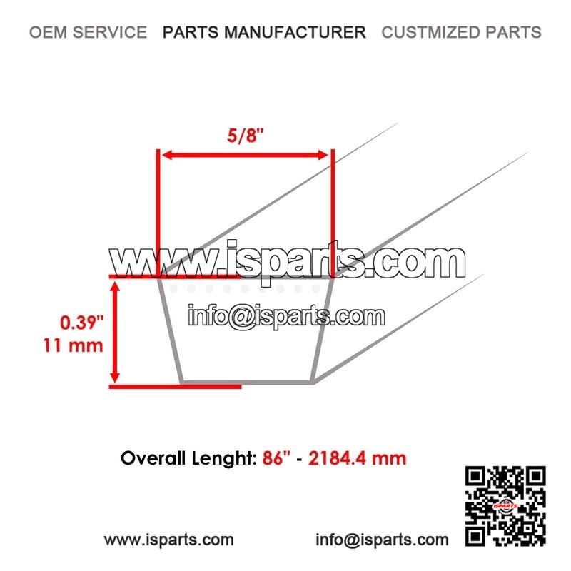 86" x 5/8" Primary Mower Deck Belt for Husqvarna & AYP ?C Replaces 148763 / 532148763 - Image 2