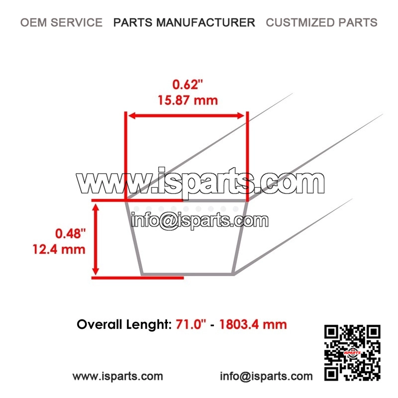 71" x 5/8" Transmission Belt for MTD & Troy-Bilt ?C Replaces 954-04249 / 95404249 - Image 2