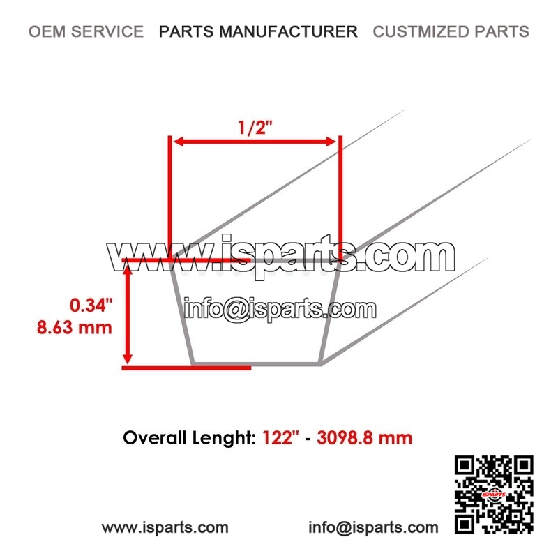 46-Inch Deck Belt for Cub Cadet LT 1045 LT 1046 i1046 Models - Replaces 954-04118 754-04118 - Image 2