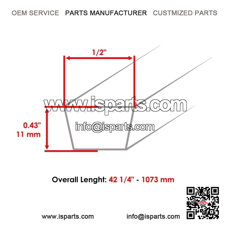M154157 Power Train Drive Belt for John Deere Z425 Z445 Z465 Zero-Turn Mowers - 42 1/4" x 1/2" - Image 2