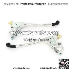 7/8" Chrome Motorcycle Lever Perch Set with Rubber-Tipped Clutch and Drum Brake Levers