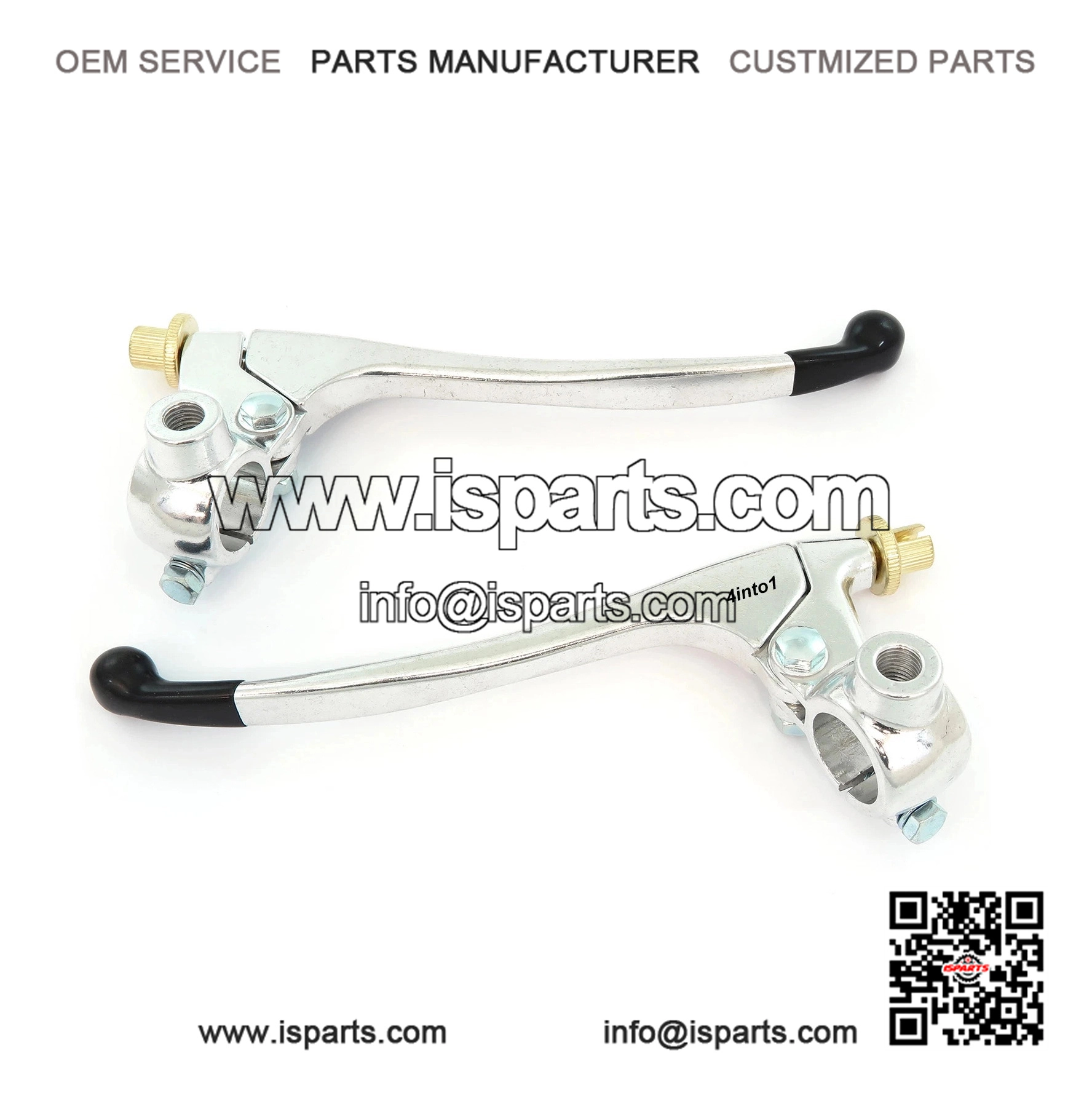 7/8" Chrome Motorcycle Lever Perch Set with Rubber-Tipped Clutch and Drum Brake Levers