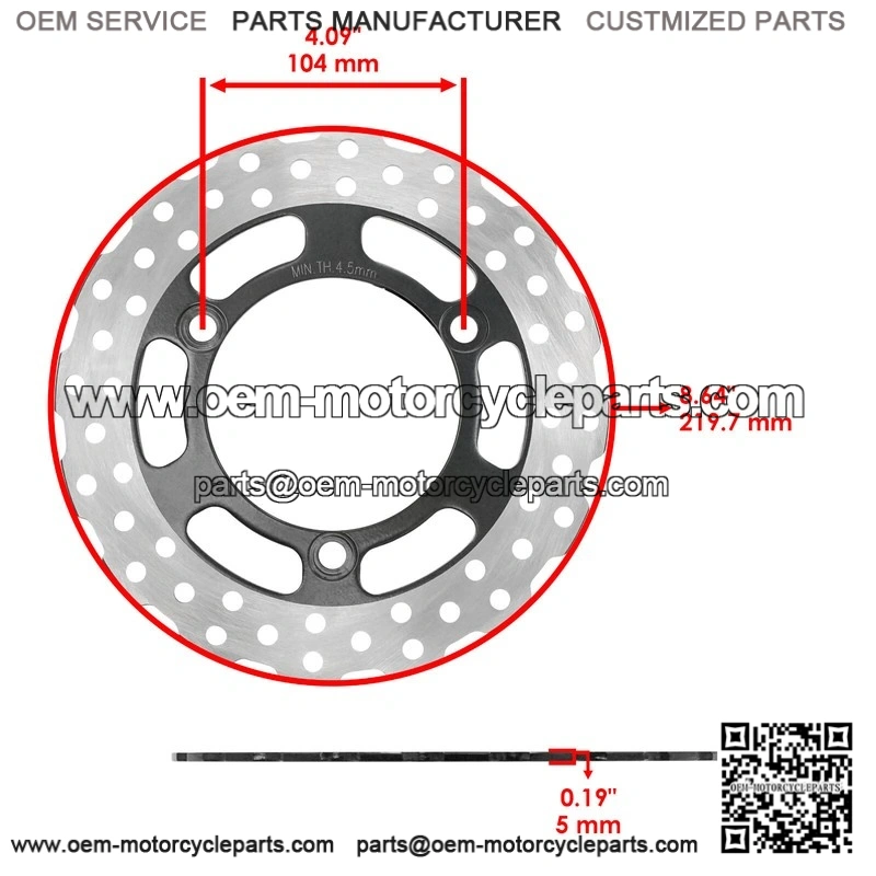 For Kawasaki Ninja 250R EX250J 2008 2009 2010-2012 Rear Brake Disc Rotor With Pad - Image 2