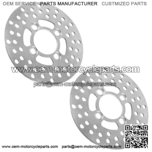 For Yamaha Raptor 700 YFM700R YFM700 R 2006-2012 2 Front Brake Disc Rotor Pad