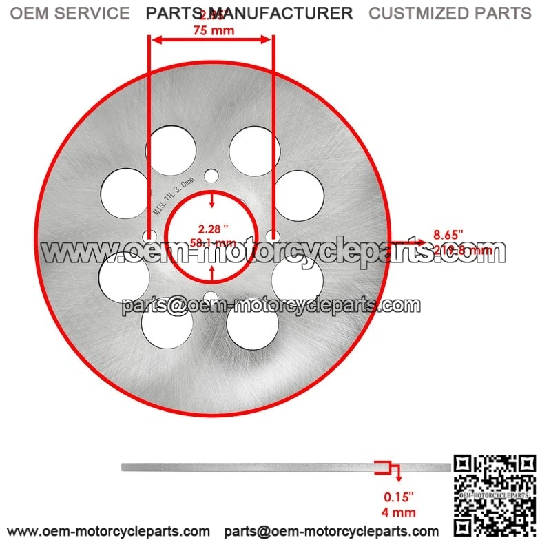 For Yamaha Raptor 660R 2001-2005 Rear Right Brake Disc with Brake Pads and Bolts - Image 2