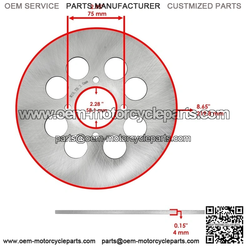 Fits Yamaha Warrior 350 YFM350X 1990-2004 Rear Brake Disc Rotor With Caliper - Image 2