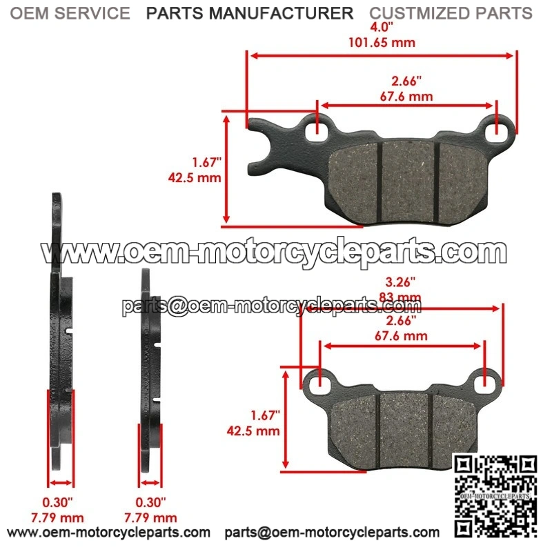 For Can-Am Traxter HD5 HD8 HD10 2015-2023 Front and Rear Brake Disc with Pads - Image 3