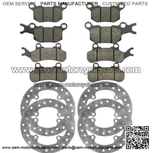 For Yamaha Rhino 660 YXR660 4X4 2004-07 Front Left Brake Caliper Disc Rotor Pads