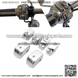 Chrome Hand Control Switch Cap Button Kit ?C 6pcs for Harley Softail Sportster Dyna