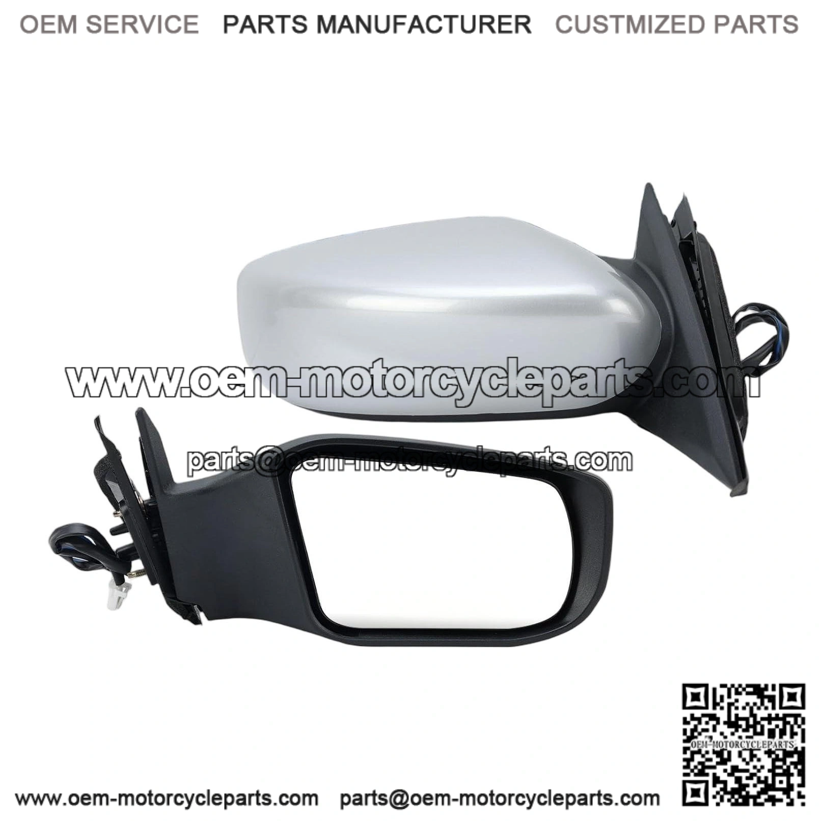 Right Passenger Silver Side Mirror Compatible with Nissan Altima 2013-2018 Sedan, Power Glass, Non-Folding, Non-Heated, Door Mirrors Outside Rear View Mirror, Replace # 963013TH0A