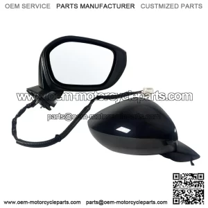 Right Passenger Side Mirror Fits 2022-2026 Honda Civic Sedan/Hatchback, Power Glass, Heated, Blind Spot Detection, Manual Folding, Match to Crystal Black Pearl, Replace HO1321351 (7 Pins)