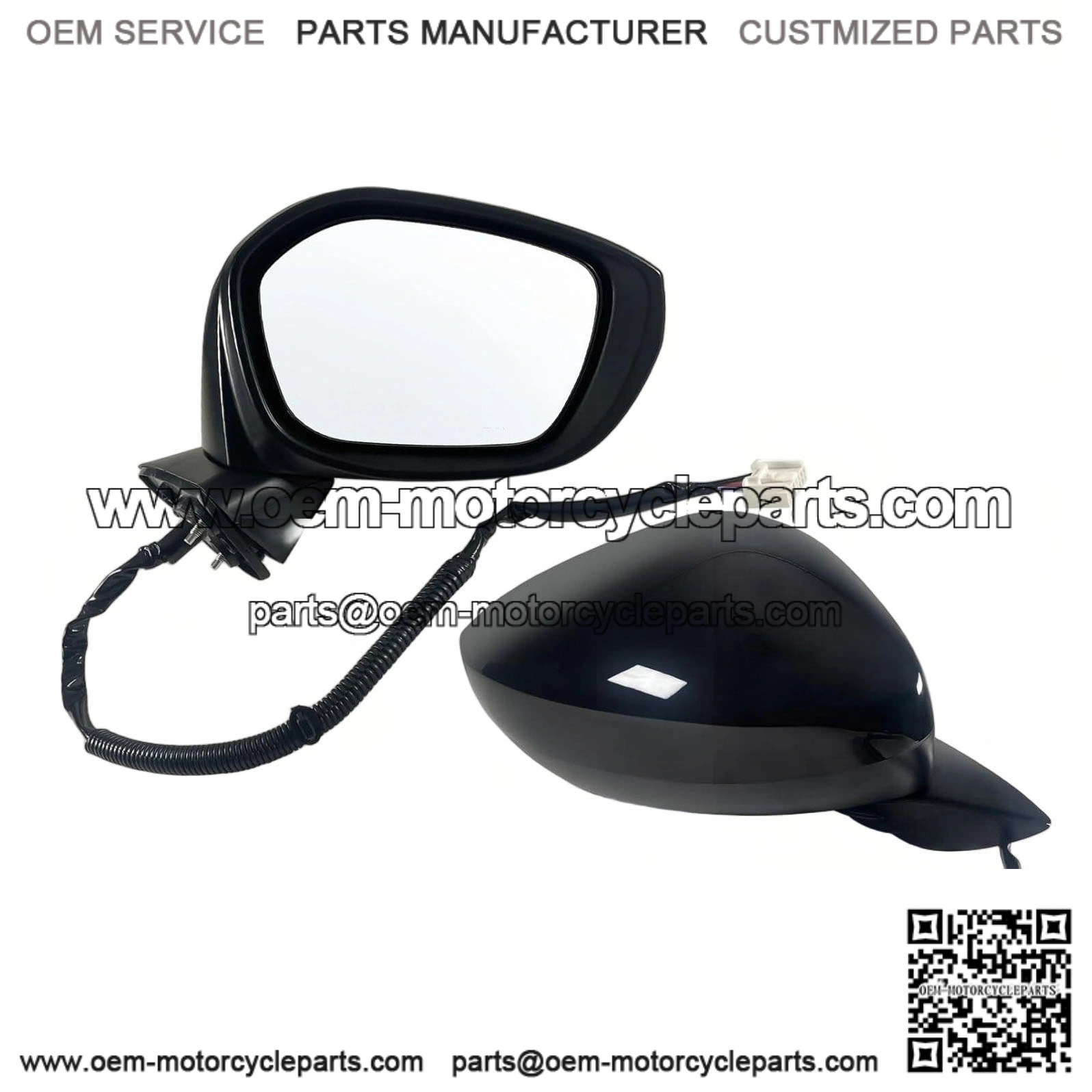 Right Passenger Side Mirror Fits 2022-2026 Honda Civic Sedan/Hatchback, Power Glass, Heated, Blind Spot Detection, Manual Folding, Match to Crystal Black Pearl, Replace HO1321351 (7 Pins)