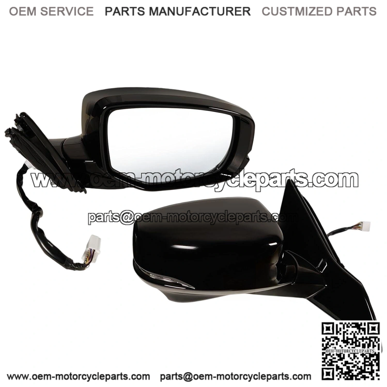 Right Passenger Side Mirror Fits 2013-2017 Honda Accord, Power Glass, Heated, Turn Signals and Camera, Match Black, Replace 76200T2GA42ZC (12 Pins)