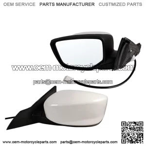 Left Driver Side Mirror Fits 2013-2017 Honda Accord Sedan/Coupe, Power Glass, Without Heated, Without Turn Signals, Without Blind Spot, Match White, Replace 76258T2FA11 (3 Pins)