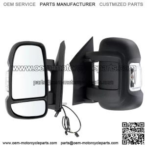 Left Driver Side Mirror Compatible with 2014-2026 Ram Promaster 1500/2500/3500, Temperature Sensor, Turn Signal Light, Manual Folding, Without Power Glass, Replace CH1320417, 5VE99JXWAB (2+2 Pins)
