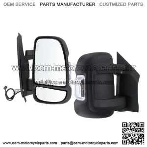 Right Passenger Side Mirror Compatible with 2014-2026 Ram Promaster 1500/2500/3500, Turn Signal Light, Manual Folding, Without Power Glass, Non-Heated, Replace CH1321417, 5VE98JXWAB (2 Pins)