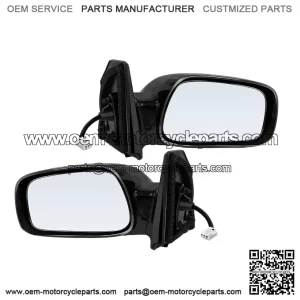 Pair (2) Driver and Passenger Side Power Door Mirror Compatible with Toyota Corolla 2003-2008, Non-Heated, Non-Folding, Black Outside Rear View Mirror, Replace # 8791002380