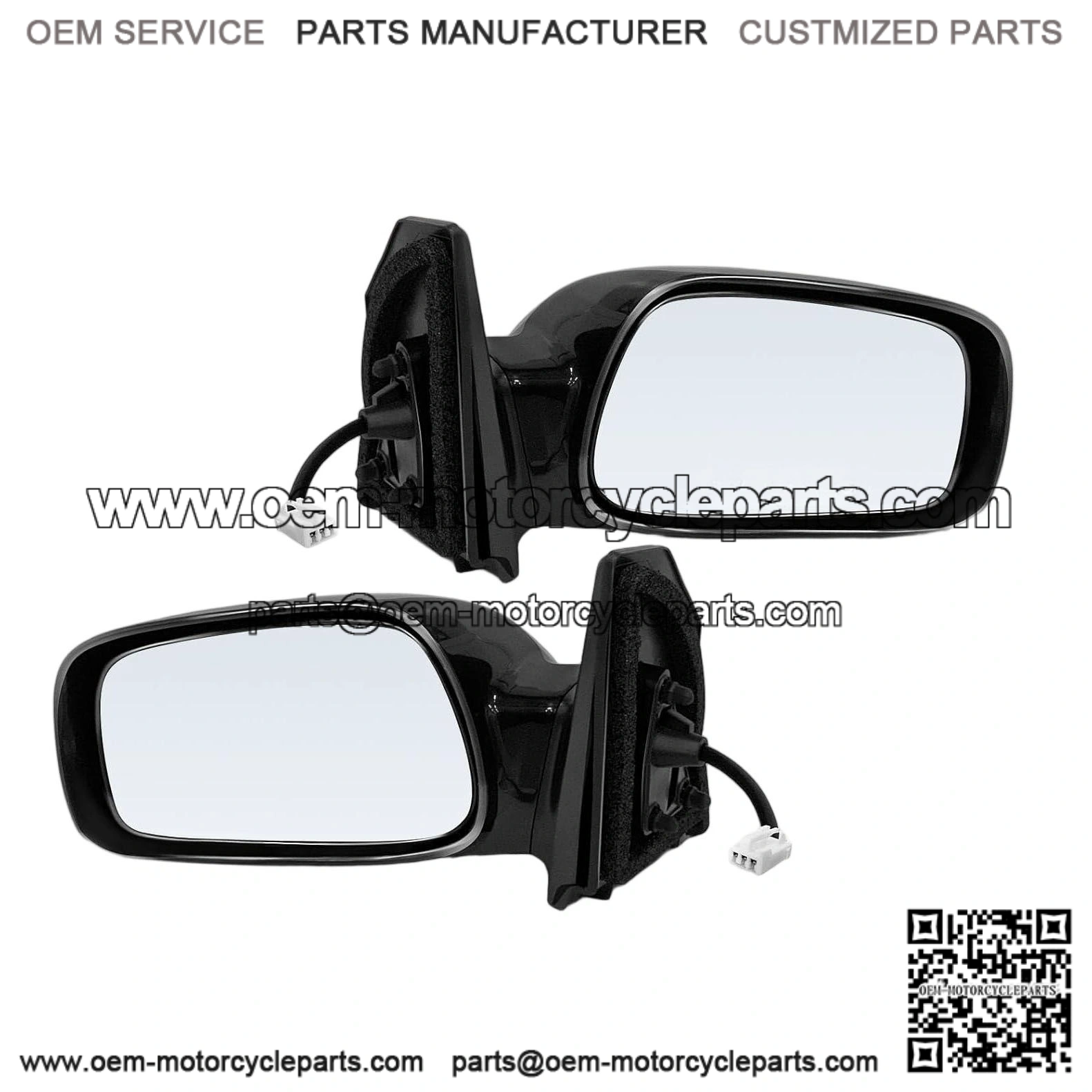 Pair (2) Driver and Passenger Side Power Door Mirror Compatible with Toyota Corolla 2003-2008, Non-Heated, Non-Folding, Black Outside Rear View Mirror, Replace # 8791002380