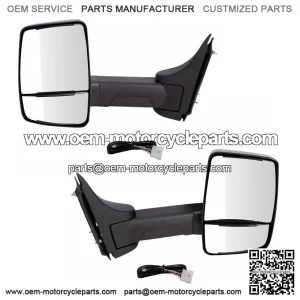 2pc Tow Mirror, Power, Textured Black Set LH RH Sides for GM Cutaway Van Box Truck