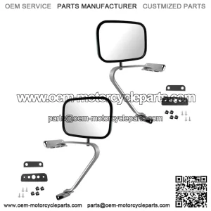 Driver and Passenger Side Mirror Assembly Set, Manual, Smooth, Foldaway, Compatible with 1980-1991 Ford F-150, 1987-1991 Ford Bronco
