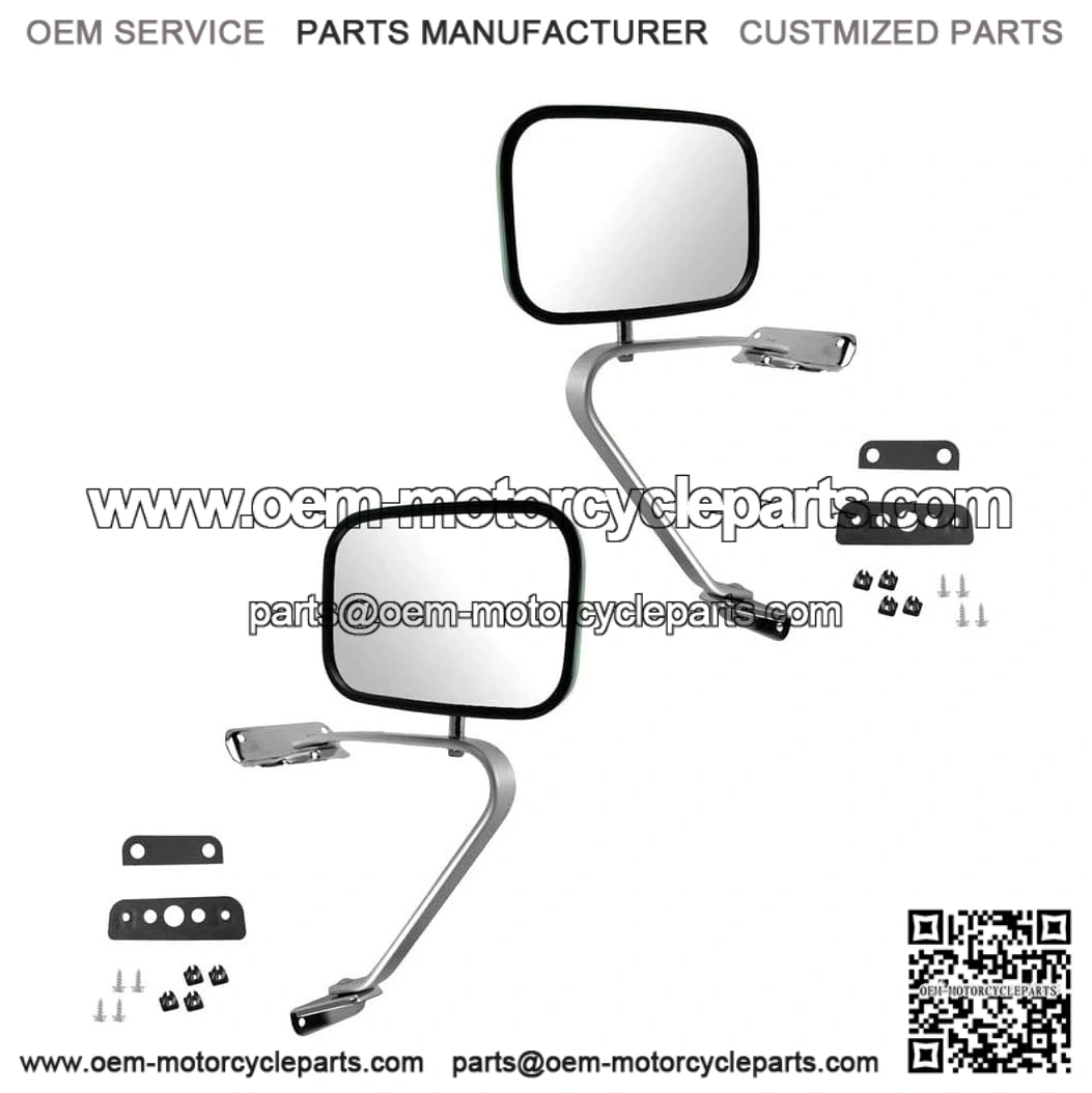 Driver and Passenger Side Mirror Assembly Set, Manual, Smooth, Foldaway, Compatible with 1980-1991 Ford F-150, 1987-1991 Ford Bronco