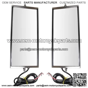 West Coast Mirror Set, Heated with Turn Signal, 16 x 7, Manual, Compatible with 2000?C2017 Ford F-650, 1997?C2009 Chevrolet T6500, 1997?C2009 GMC T6500, 2011?C2017 Ram 4500, 2003?C2019 Freightliner M2 106, 2013?C2019 Kenworth T680