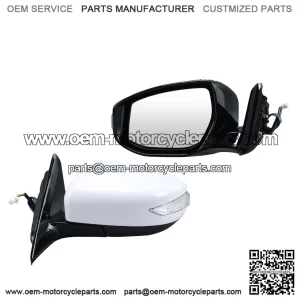 Left Driver Side Mirror Compatible with Nissan Altima 2013-2018, Door Mirrors Replacement, Power Heated, Manual Folding with Turn Signal Indicator, 6 Pins, White