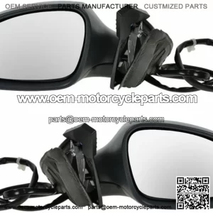 2 Piece Driver and Passenger Side Mirror Assembly Set, Electric Adjustment, Heated, No Memory, Gray, Compatible with 2006-2010 Volkswagen Passat (VW1320136 VW1321136)