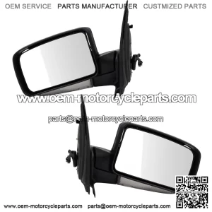Driver and Passenger Side Mirror Assembly Set, Power Heated, Memory, Power Folding, Turn Signal, Puddle Light, Smooth Black Paint to Match, Compatible with 2005-2006 Ford Expedition, 2003-2006 Lincoln Navigator