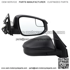 Right Passenger Side Door Mirror Compatible With 2016-2018 Toyota RAV4, Power Glass, Manual Folding, Black, Replace TO1321345, 879100R200 (3 Pins)
