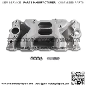 7501 2026 Vortec Air-Gap Intake Manifold ?C Aluminum Dual Plane Compatible with Chevy Small Block SBC 1955-1986 262 265 267 283 302 305 307 327 350 400 V8 Engine ?C Silver