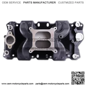 7501 2026 Vortec Air-Gap Intake Manifold ?C Aluminum Dual Plane Compatible with Chevy Small Block SBC 1955-1986 262 265 267 283 302 305 307 327 350 400 V8 Engine ?C Black