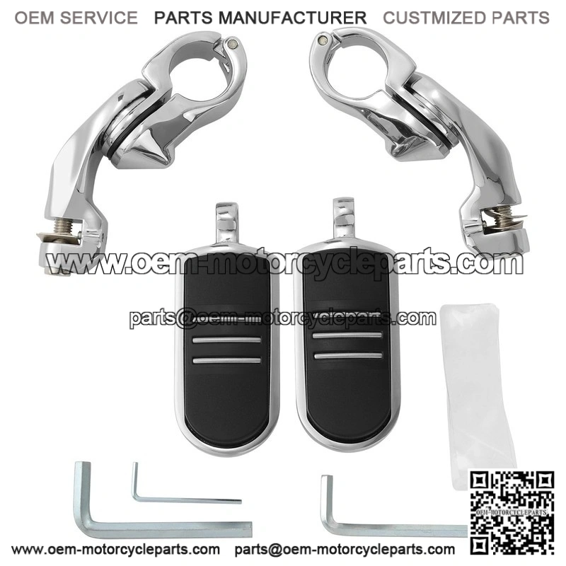 Short Angled Highway Engine Guard Footpegs ?C 1 1/4" Fit for Harley Touring - Image 2