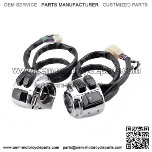 Chrome 1" Handlebar Control Switches with Wiring Harness for Harley Sportster Dyna