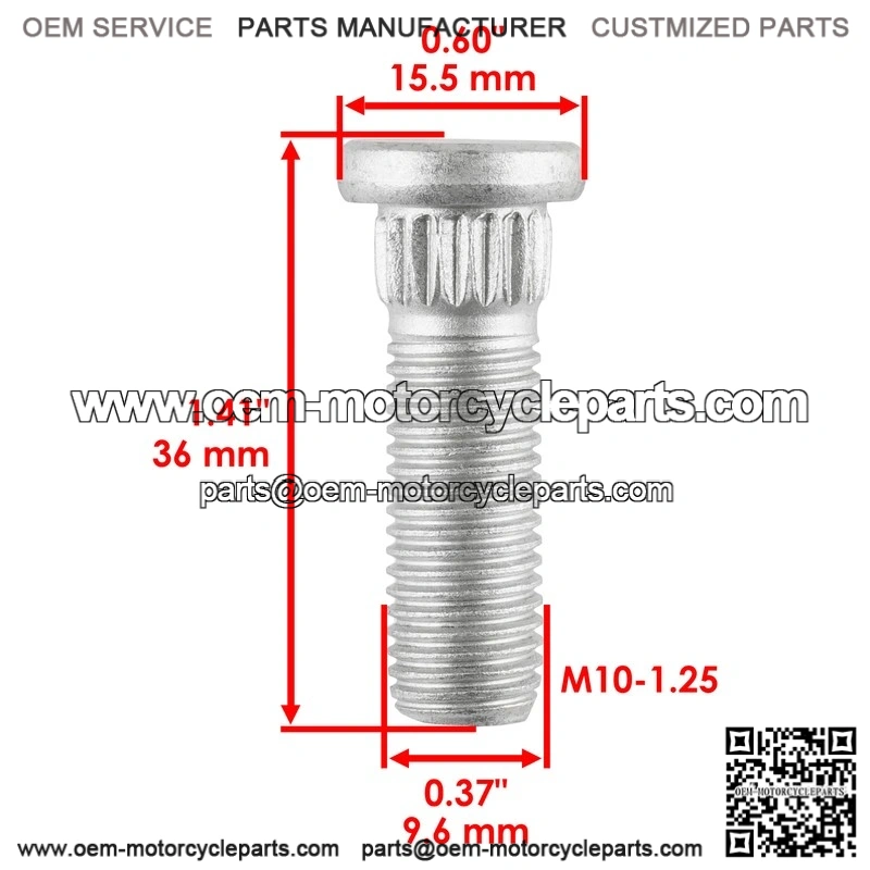 Can-AM 250300055 211300020 250300020 250300034 4 Front Rear Wheel Stud - Image 2