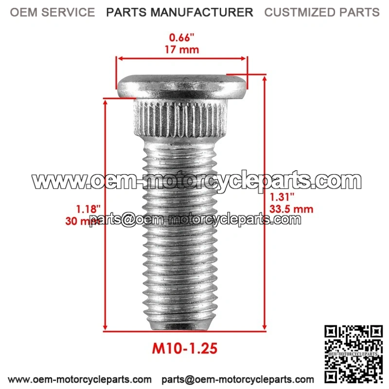 Yamaha 1P0-F5411-00-00 90114-10804-00 8 Wheel Hub Stud Bolt - Image 2