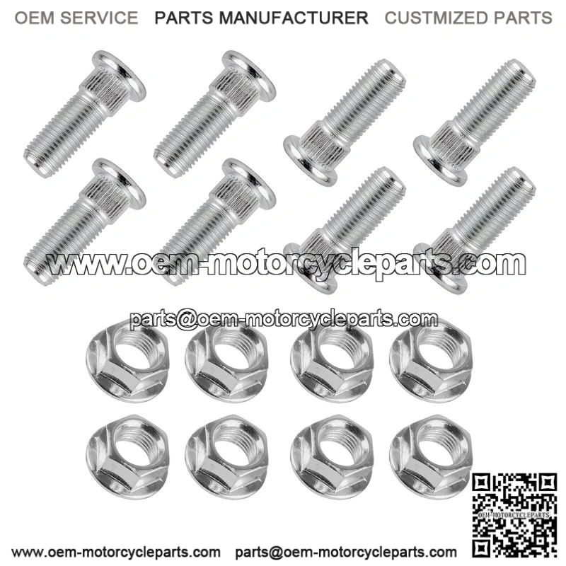 Polaris Magnum 325 2x4 4x4 2000-2001 3/8" 8x Front Rear Studs & Flange Nuts