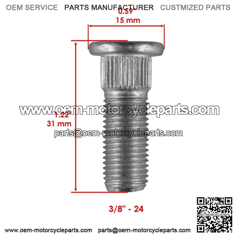 Polaris Magnum 325 2x4 4x4 2000-2001 3/8" 8x Front Rear Studs & Flange Nuts - Image 3
