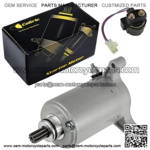 Starter Motor and Relay Solenoid for Yamaha Warrior 350 YFM350 (1987-2004)