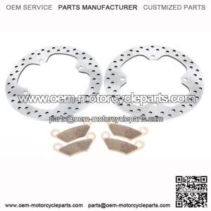 Front Brake Rotors and Brake Pads Kit for 2015-2017 Polaris Sportsman SP 850 Touring | Complete Front Brake Assembly