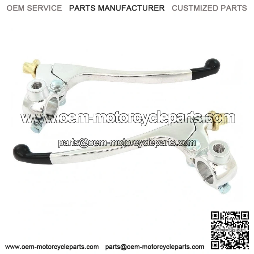 Rubber Tipped Clutch & Drum Brake Lever Perch Set ?C Chrome 7/8" for Honda