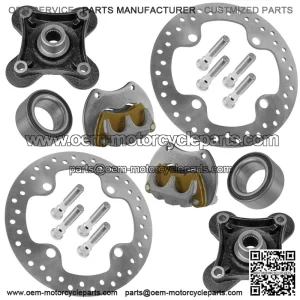 For Polaris RZR XP 1000 2014-17 Rear Left&Right Brake Caliper & Disc w/Wheel Hub