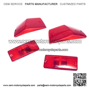 Red Front & Rear Indicator Lens Set (Left/Right) for VESPA PX, PE, T5 & TX.