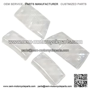 Set of 4 Clear Front & Rear Indicator Lenses for Vespa PX, LML & T5 (2T & 4T).