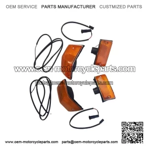 SET OF 4 FRONT & REAR INDICATORS WITH ORANGE LENSES ?C For Vespa PX, LML, Star, Stella