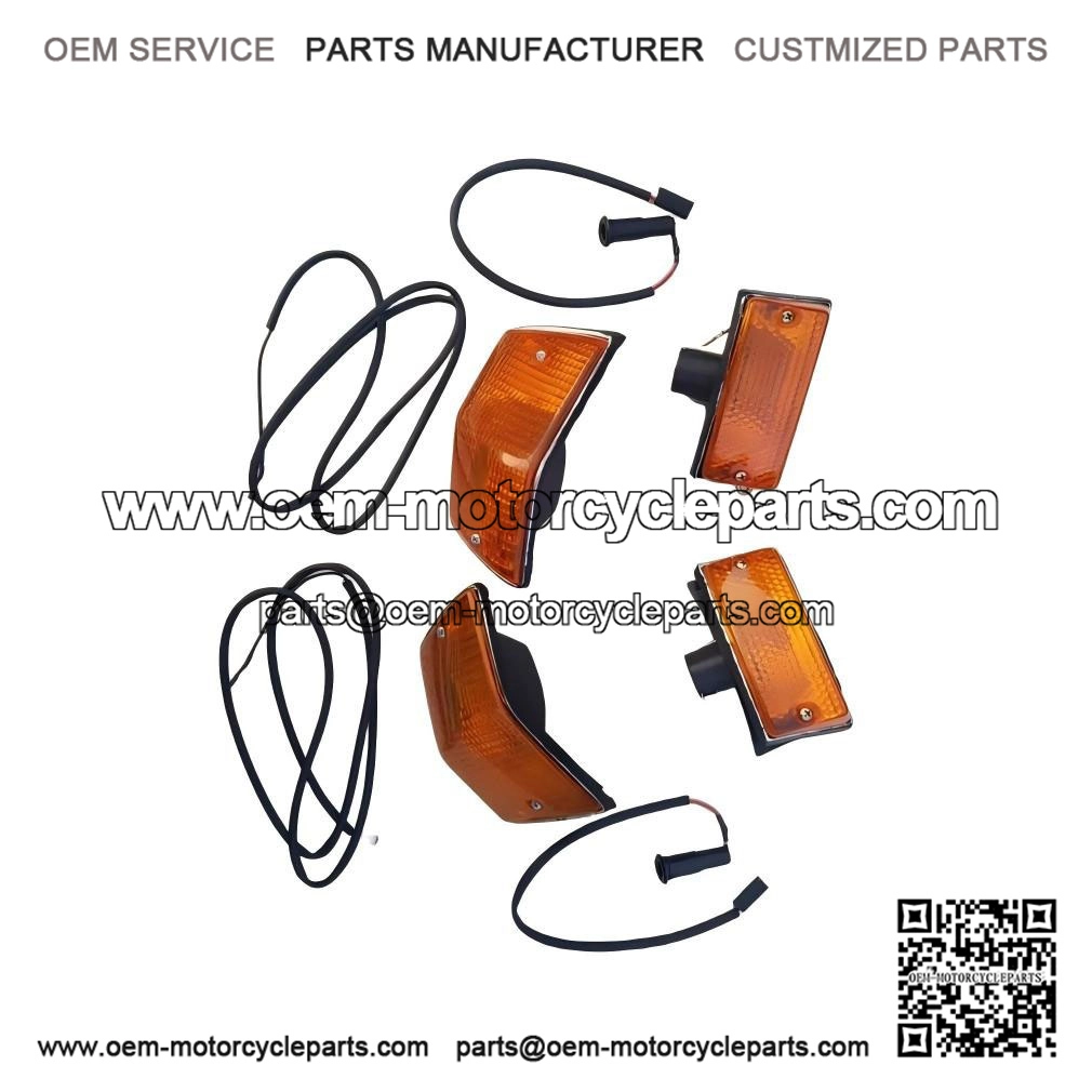 SET OF 4 FRONT & REAR INDICATORS WITH ORANGE LENSES ?C For Vespa PX, LML, Star, Stella