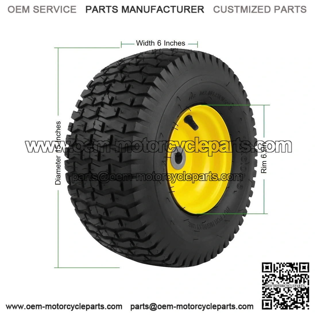 Front Lawn Tractor Tires (2 Pieces) ?C 15x6-6 ?C Fits Cub Cadet XT1 LT50, LT46, Super LT-1550, LTX-1046 KW - Image 3