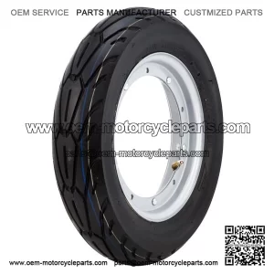 350x10 Tyre with Silver Painted Wheel Rims for VESPA PX, PE, T5 & LML.